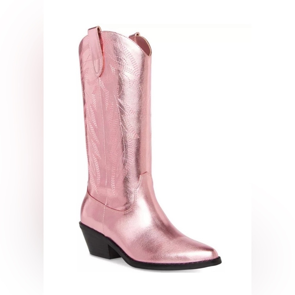 Madden Girl Metallic Pink Cowboy Boots